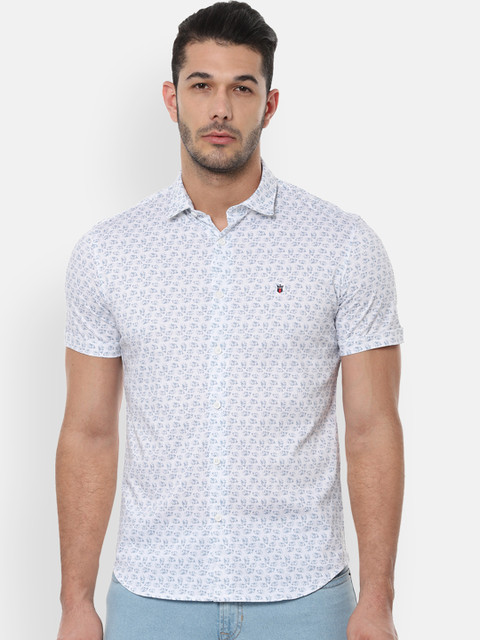 

Louis Philippe Sport Men White & Blue Slim Fit Printed Casual Shirt