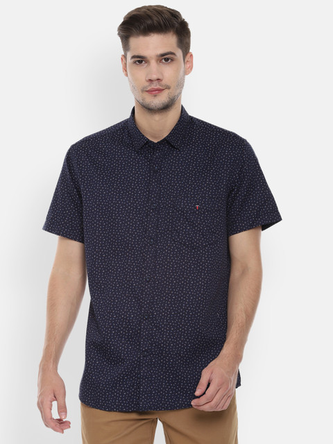 

Louis Philippe Sport Men Navy Blue Slim Fit Ditsy Print Casual Shirt