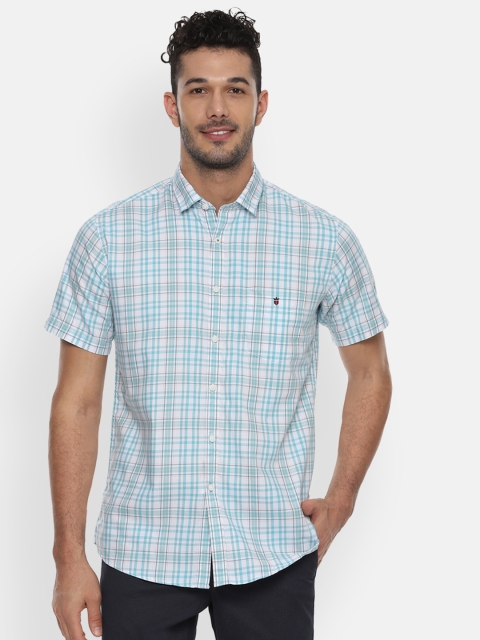 

Louis Philippe Sport Men Blue & Grey Slim Fit Checked Casual Shirt