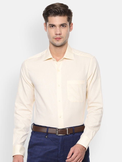 

Louis Philippe Men Yellow Classic Fit Self-Design Formal Shirt