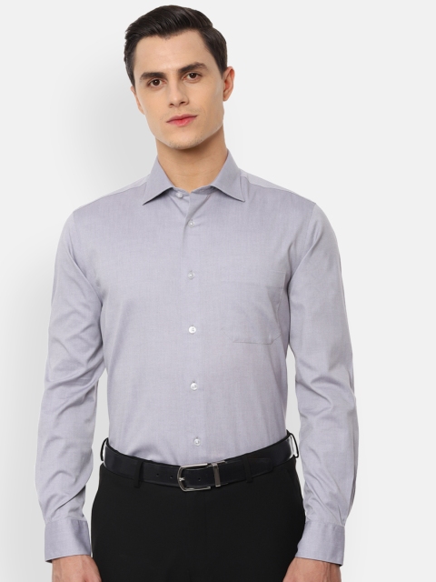 

Louis Philippe Men Grey Classic Fit Solid Formal Shirt