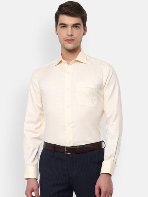 

Louis Philippe Men Yellow Classic Fit Self-Checked Formal Shirt
