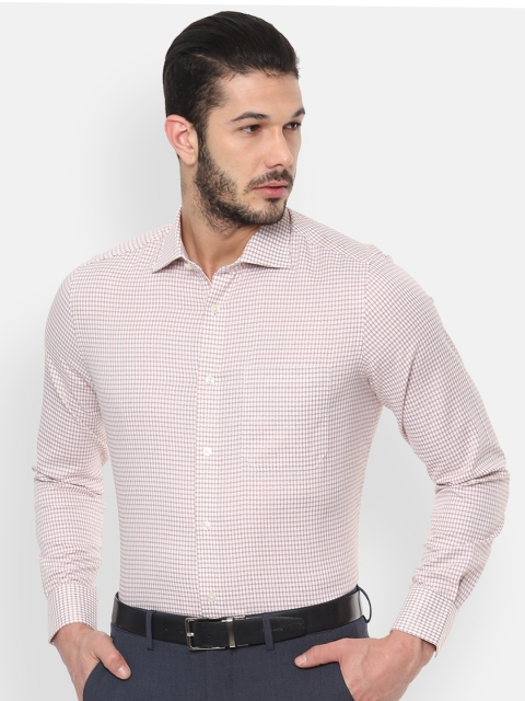 

Louis Philippe Men Off-White & Brown Checked Classic Fit Formal Shirt