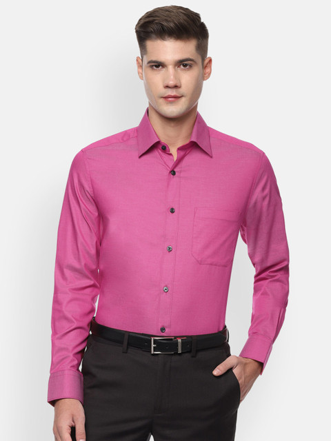 

Louis Philippe Men Pink Classic Fit Solid Formal Shirt