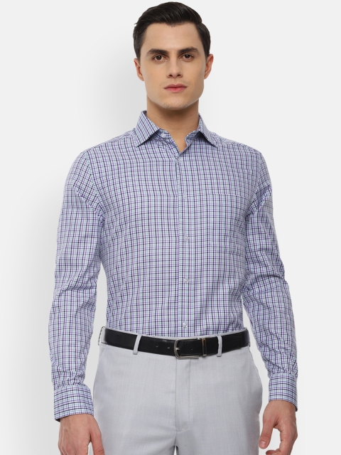 

Louis Philippe Men Purple & White Checked Classic Regular Fit Formal Shirt