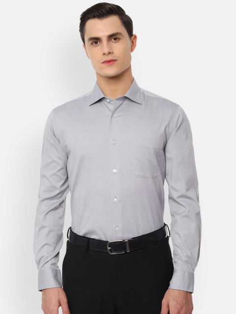 

Louis Philippe Men Grey Classic Regular Fit Solid Formal Shirt