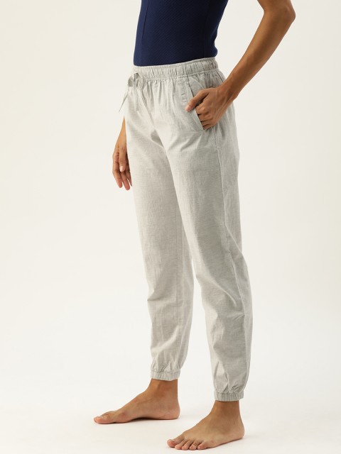 

Clt.s Women Grey Melange Slim Fit Solid Lounge Pants