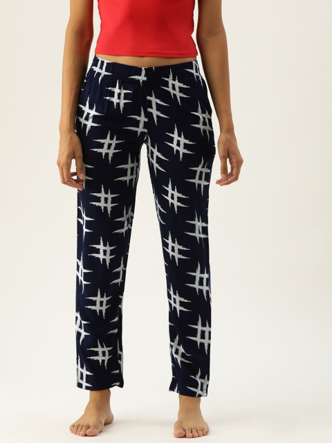

Clt.s Women Navy Blue Printed Lounge Pants