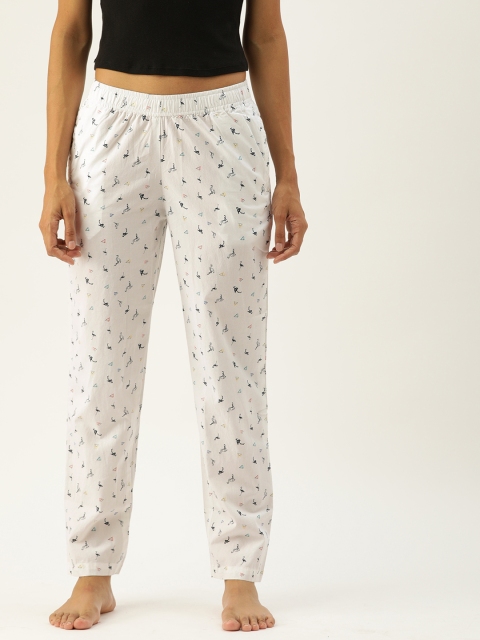 

Clt.s Women White Printed Lounge Pants