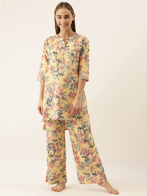 

Clt.s Women Yellow Printed Night suit