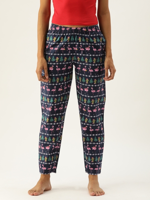 

Clt.s Women Navy Blue Printed Lounge Pants