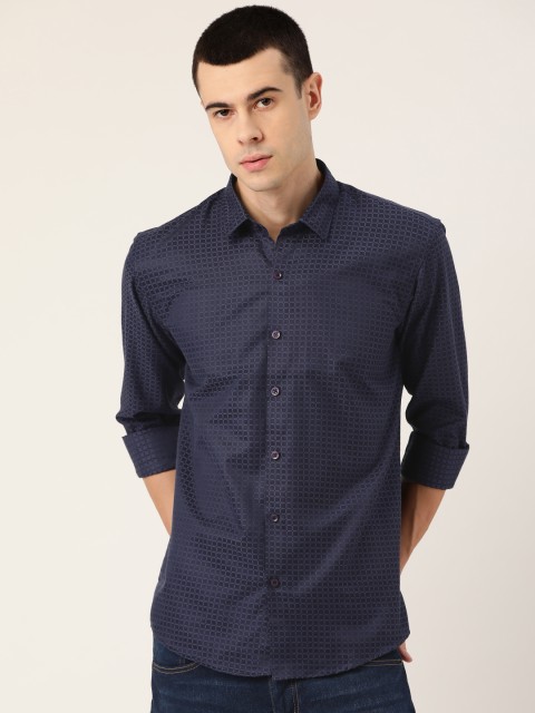 

SOJANYA Men Navy Blue Classic Regular Fit Checked Casual Shirt