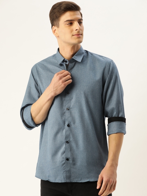 

SOJANYA Men Teal Blue Classic Regular Fit Solid Casual Shirt