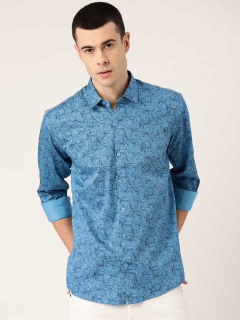 

SOJANYA Men Blue Classic Regular Fit Printed Casual Shirt