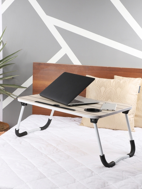 

CDI White & Black Striped Portable Folding Laptop Cum Study Table