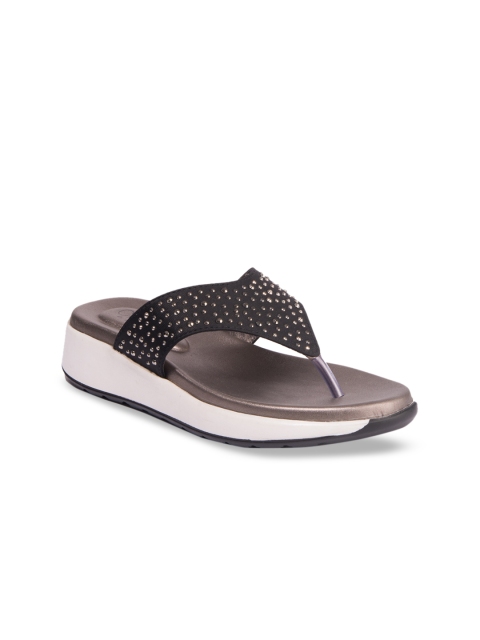 

Khadims Women Black Embellished Platform Heels