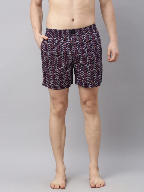 

Park Avenue Men Navy Blue & Red Printed Pure Cotton Boxers PZUA00494-B5