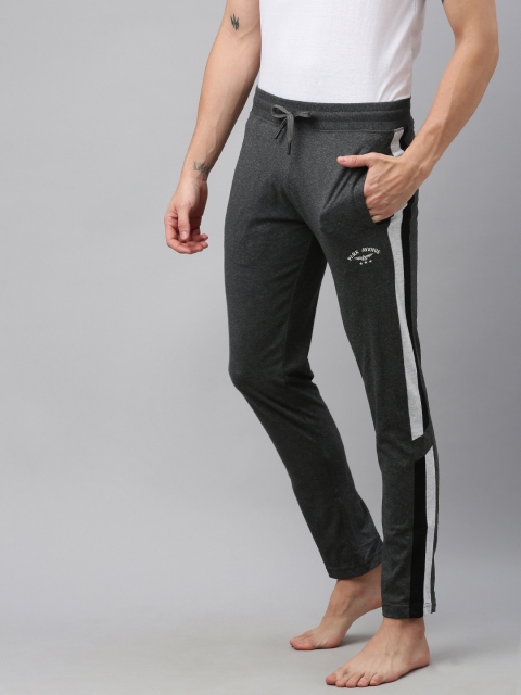 

Park Avenue Men Charcoal Grey Solid Lounge Pants with Side Stripes