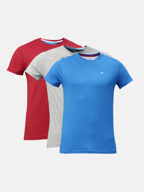

Park Avenue Men Pack Of 3 Solid Round Neck Lounge T-shirt, Blue