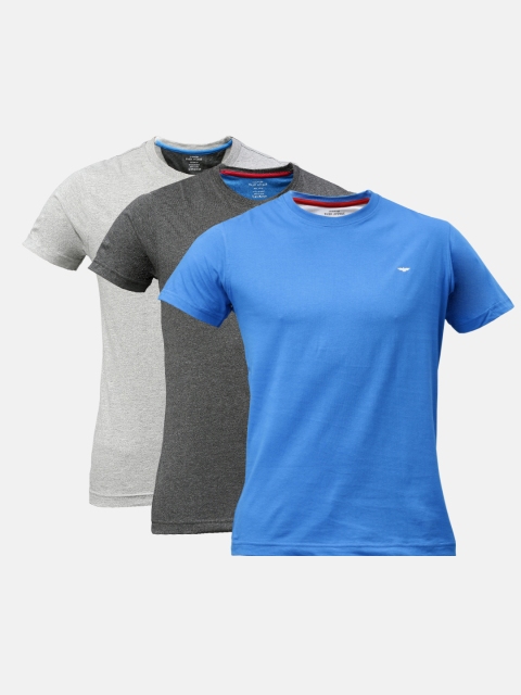 

Park Avenue Men Pack Of 3 Solid Round Neck Lounge T-shirt, Blue