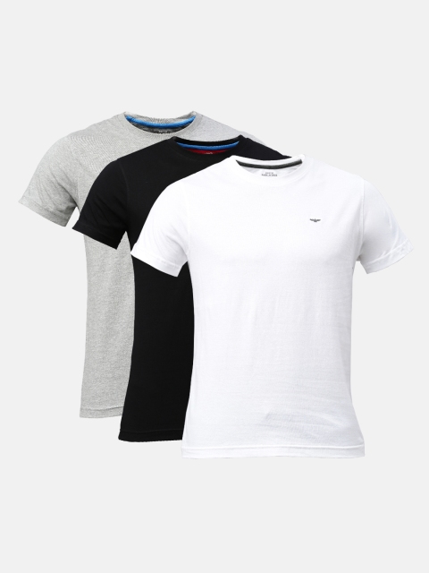 

Park Avenue Men Pack Of 3 Solid Round Neck Lounge T-shirt, White