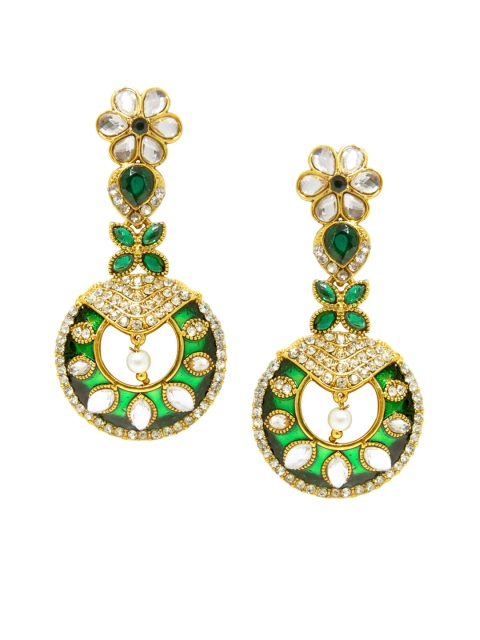 

Peora Gold-Plated Green Drop Earrings