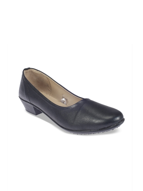 

Khadims Women Black Solid Leather Block Heels