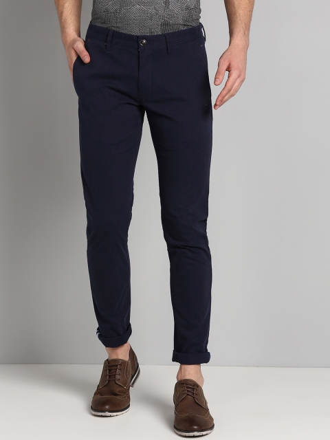 

Louis Philippe Sport Navy Blue Solid Slim Fit Chinos