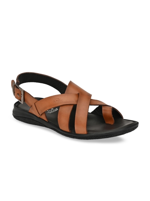 

Hitz Men Tan Comfort Leather Sandals