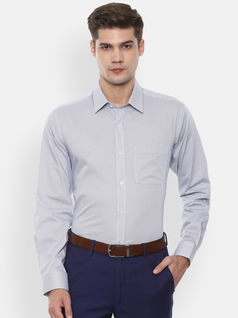 

Louis Philippe Men Grey Slim Fit Printed Formal Shirt