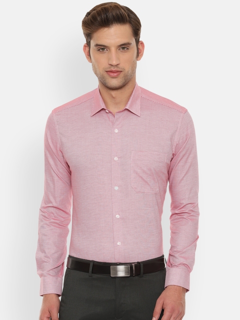

Louis Philippe Men Pink & White Classic Slim Fit Striped Formal Shirt