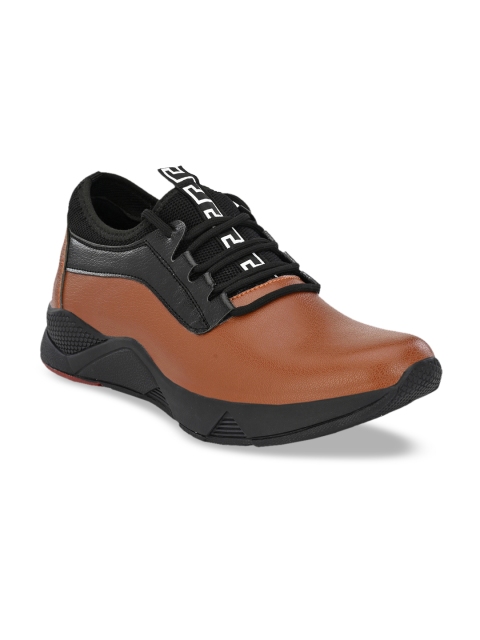 

Sir Corbett Men Brown & Black Colourblocked Sneakers