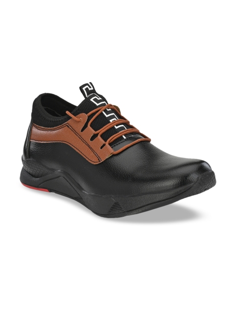 

Sir Corbett Men Black & Tan Brown Colourblocked Sneakers