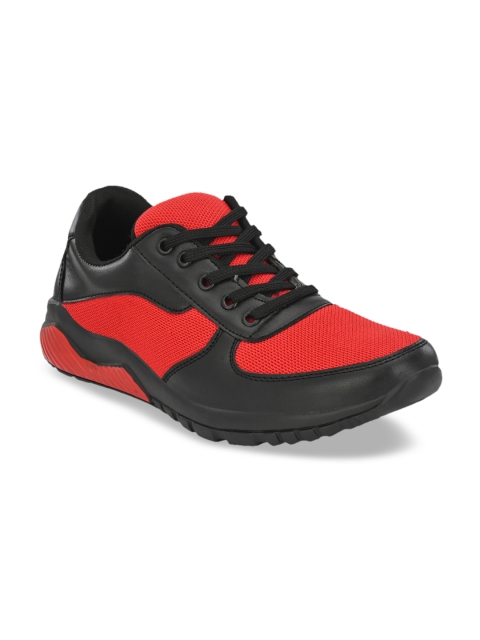 

Sir Corbett Men Red & Black Colourblocked Sneakers