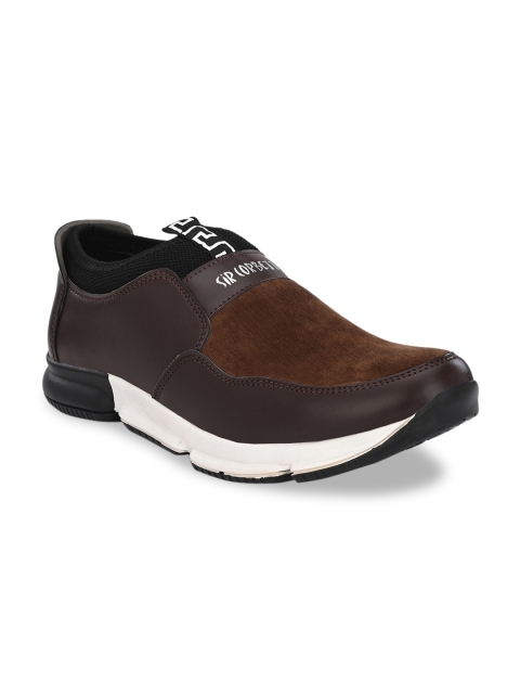 

Sir Corbett Men Brown Colourblocked Slip-On Sneakers