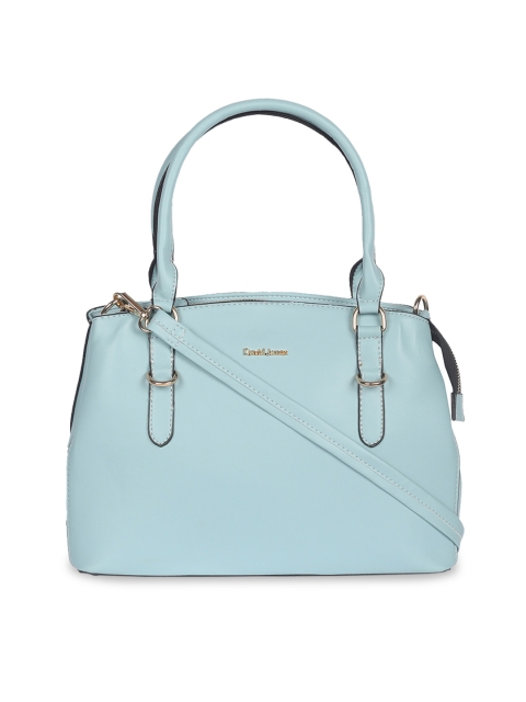 

David Jones Blue Solid Satchel Bag
