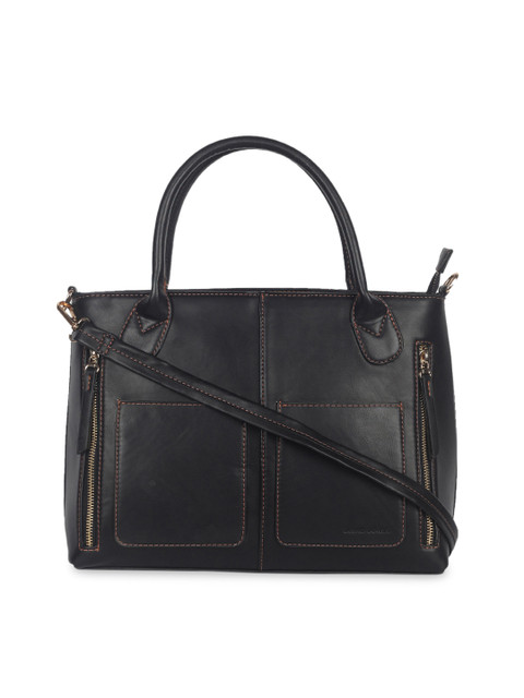 

David Jones Black Solid Satchel Bag