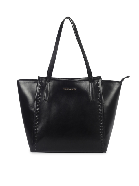 

David Jones Black Solid Tote Bag