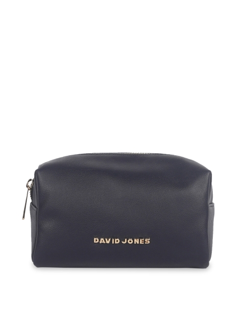 

David Jones Navy Blue Solid Handheld Bag