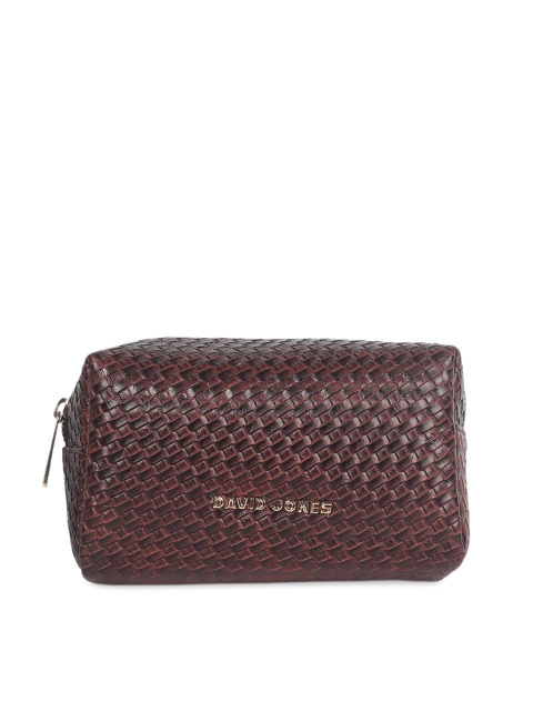 

David Jones Maroon Textured Purse Clutches