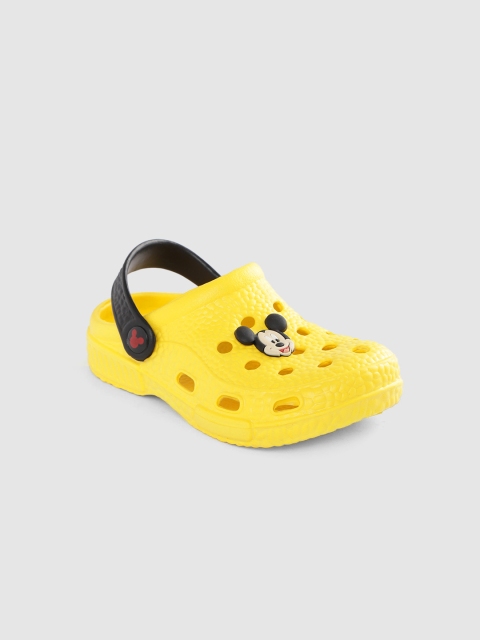 

YK Boys Yellow & Black Mickey Mouse Applique Clogs