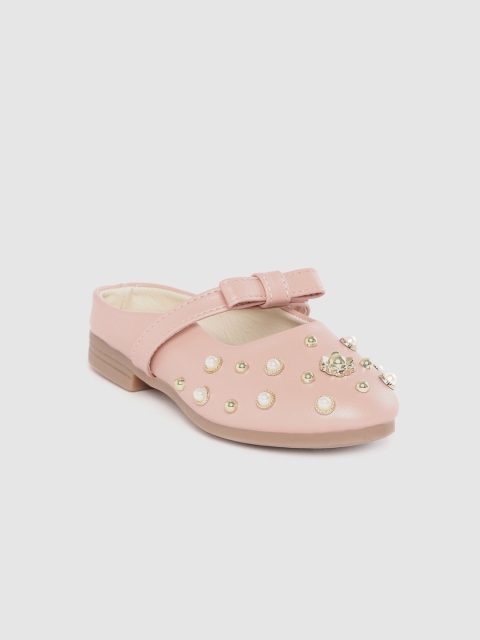 

Hoppipola Girls Pink & Gold-Toned Studded Mules