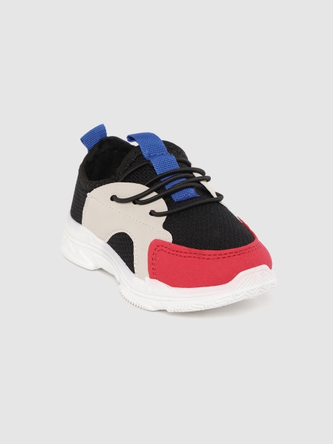 

Hoppipola Kids Black & Red Colourblocked Slip-On Sneakers