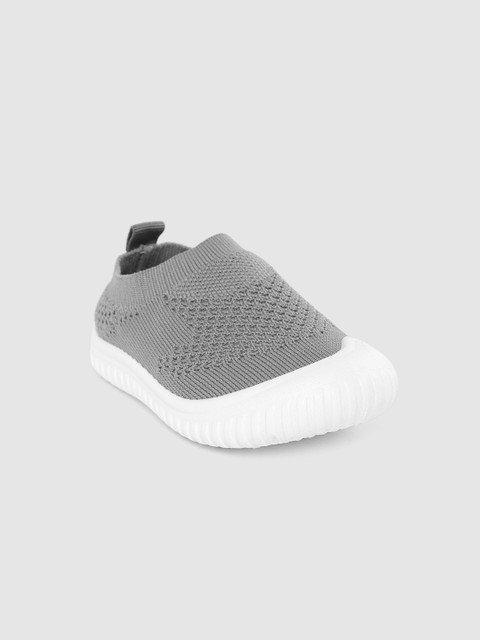 

Hoppipola Kids Grey Woven Design Slip-On Sneakers