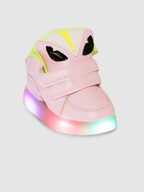 

Hoppipola Girls Pink LED Mid-Top Sneakers