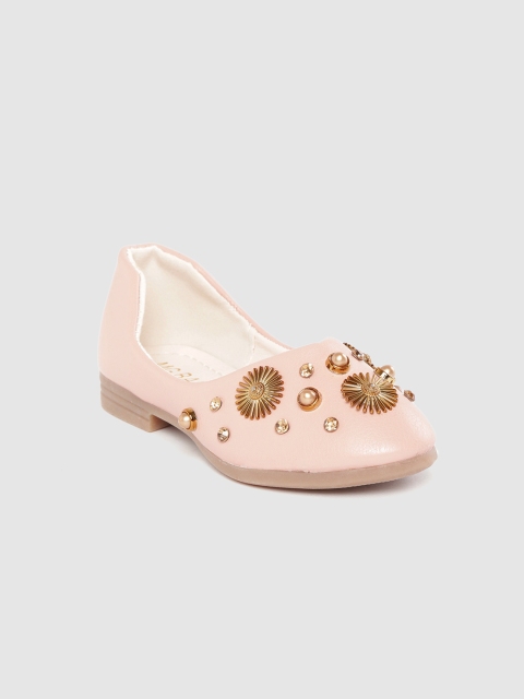 

Hoppipola Girls Pink & Gold-Toned Embellished Ballerinas