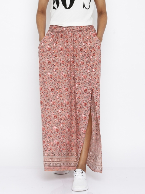 

ONLY Light Brown Printed Maxi Skirt