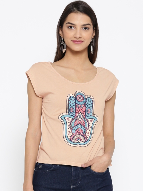 

ONLY Peach-Coloured Printed T-shirt