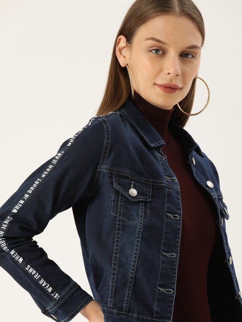 

Lee Cooper Women Blue Solid Denim Jacket