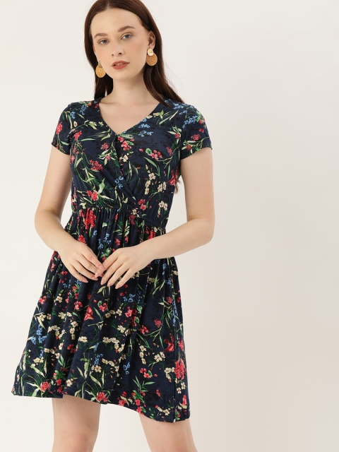 

Lee Cooper Women Navy Blue Printed Fit and Flare Dress